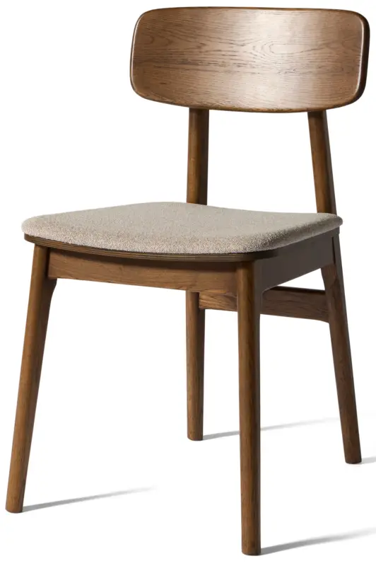 Oferta limitowana Krzesło drewniane Sunfirs dąb palony / beżowe siedzisko