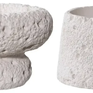 Ekspresowa dostawa Zestaw 2 świeczników Capity cement szary