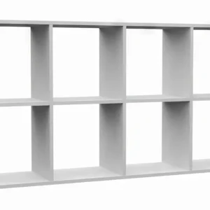 Regał otwarty Malax z ośmioma półkami 147 cm biały Szybka wysyłka