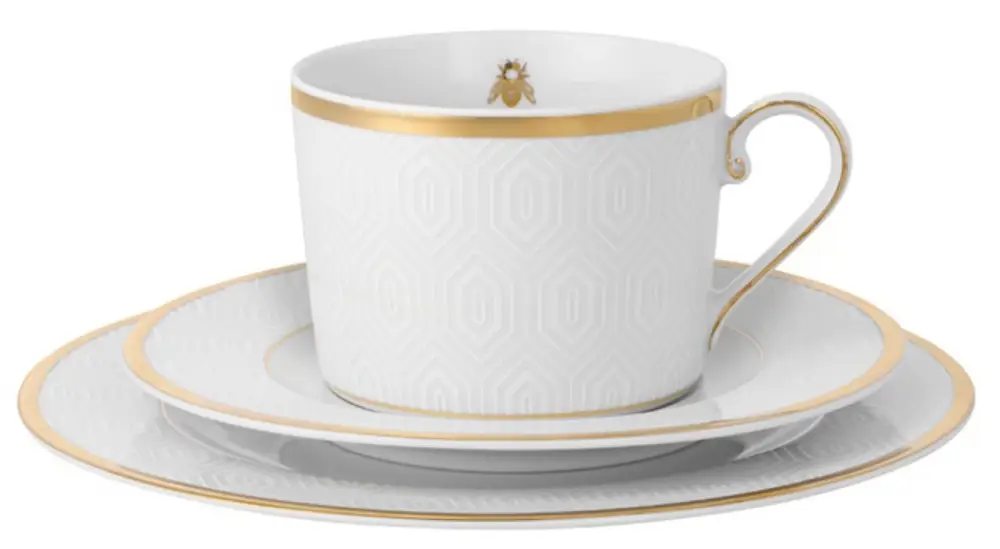 Zniżka Zestaw do kawy dla 1 os. porcelanowy Jenny biało-złoty