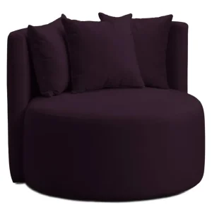 Fotel obrotowy Bombini ciemnofioletowy welur Oferta limitowana