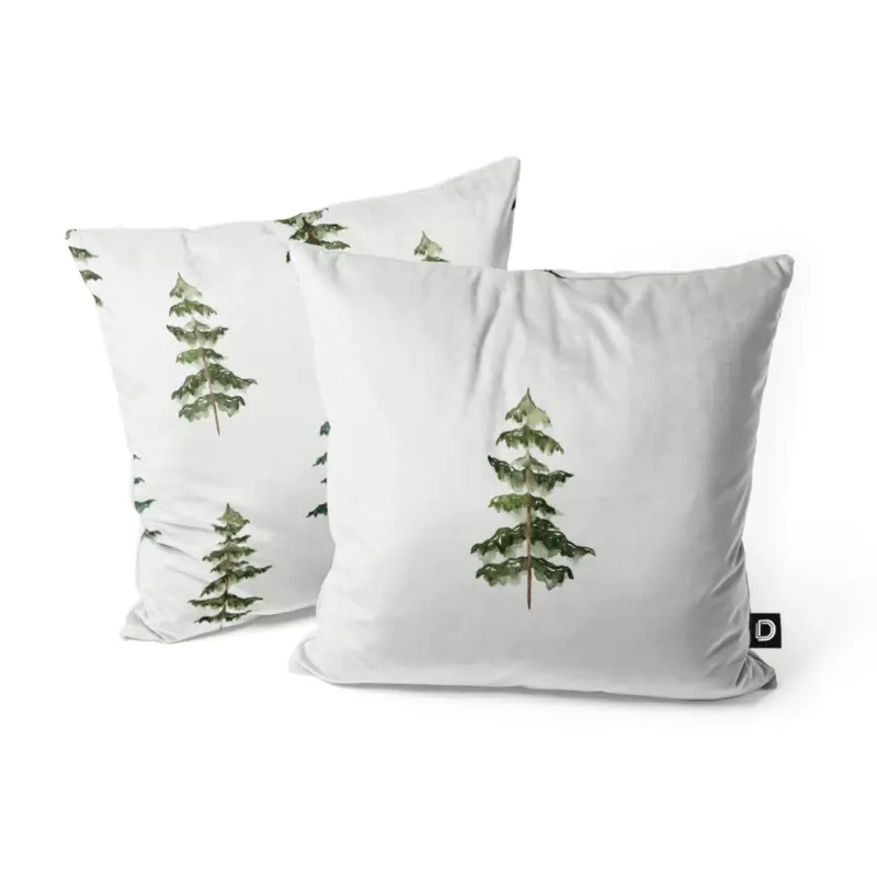 Premium Poszewka Winter 40x40 cm akwarelowe choinki