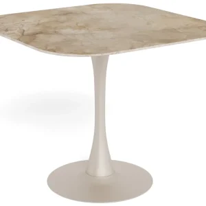Stół do jadalni Roshly 90x90 cm beżowy ceramiczny blat Dodaj do koszyka