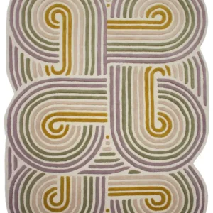 Dywan wełniany ręcznie wykonany Spiral 140x200 cm zielony Kup teraz