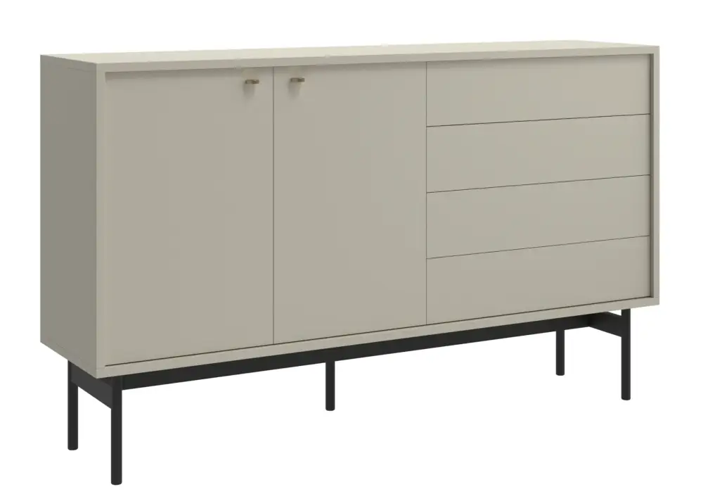 Tylko dziś Komoda dwudrzwiowa Olar z czterema szufladami 154 cm kaszmir