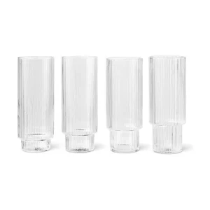ferm LIVING zestaw szklanek do drinków Ripple 300 ml 4-packkolor transparentny 0 Wysoka jakość