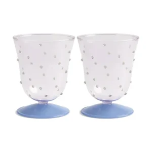 Wyjątkowa oferta &k amsterdam zestaw kieliszków glass dot pink 200 ml 2-packkolor multicolor