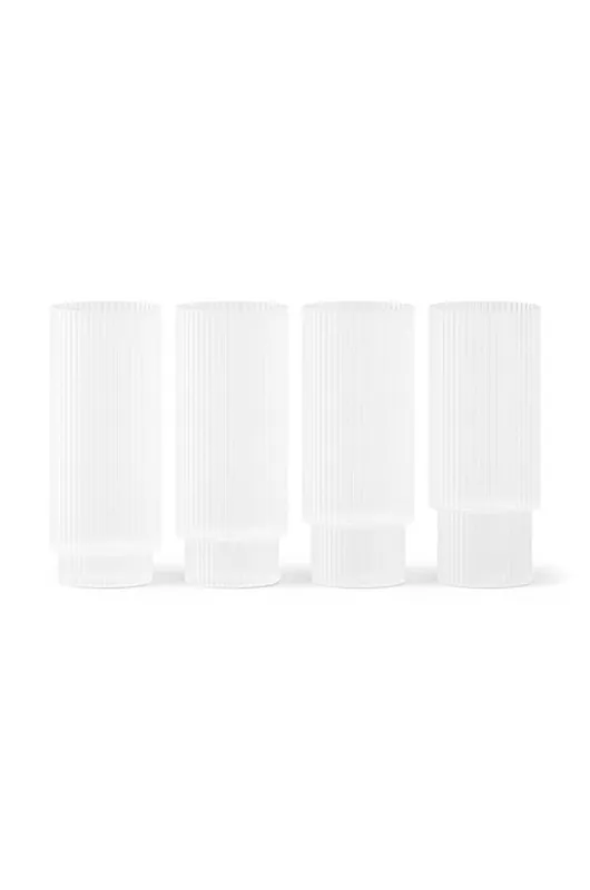 ferm LIVING zestaw szklanek do drinków Ripple 300 ml 4-packkolor biały Premium