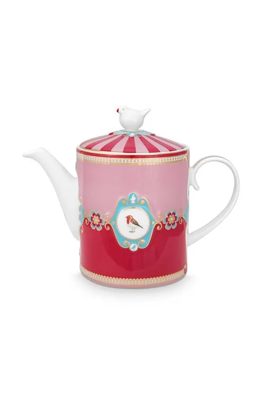 Darmowy zwrot Pip Studio dzbanek do herbaty Love Birds Medallion 1,3 Lkolor różowy