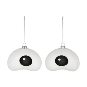 Alessi zestaw bombek choinkowych Nick 9,5 x 8,5 x 12 cm 2-packkolor biały Bezpieczna płatność