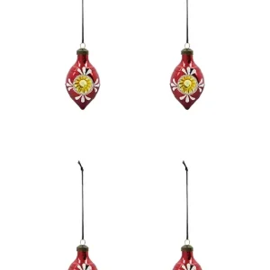 House Doctor zestaw bombek choinkowych HDNostal 9,3 x 4,9 cm 4-packkolor multicolor Rabat