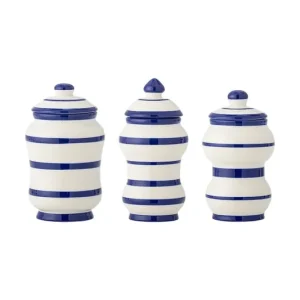 Bloomingville pojemnik z pokrywką Maynard 525 / 370 / 325 ml 3-packkolor granatowy 82072818 Szybka wysyłka