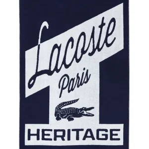 Szybka wysyłka Lacoste ręcznik plażowy bawełniany LRETRO Marine 90 x 160 cmkolor granatowy 1062062
