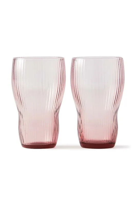 Zniżka Pols Potten zestaw szklanek Pum Longdrinks 300 ml 2-packkolor różowy