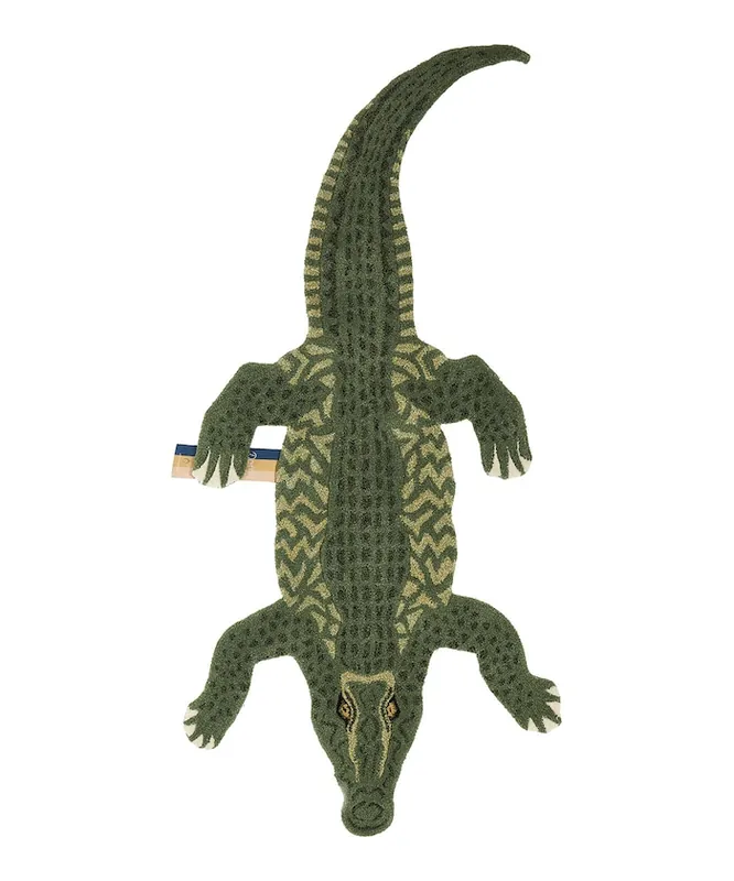 Doing Goods dywan wełniany Coolio Crocodile 202 x 89 cmkolor zielony Ostatnie sztuki