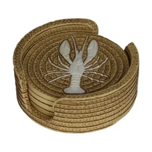 Taniej home & lifestyle zestaw podkładek pod szklanki Lobster 4,5 x 11,5 x 11,5 cm 4-packkolor brązowy
