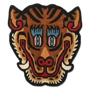 Darmowy zwrot Bongusta dywan wełniany Tiger Face 92 x 100 cmkolor multicolor