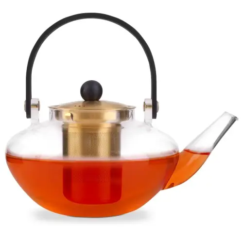Szklany zaparzacz do herbaty + złoty wkład 800 ml Darmowa dostawa