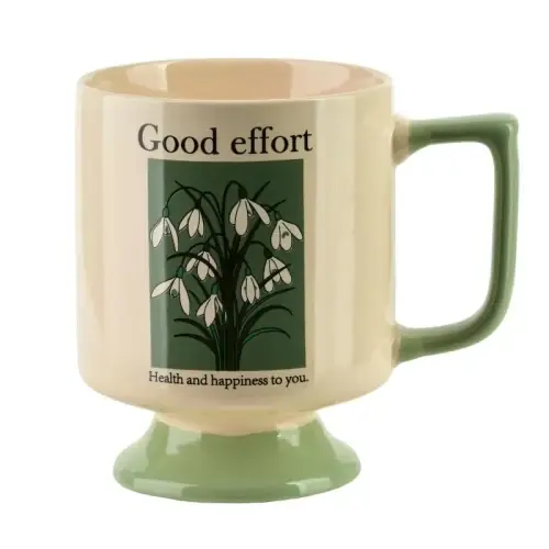 Kubek na stópce porcelanowy do kawy i herbaty elegancki 300ml Bezpieczna płatność