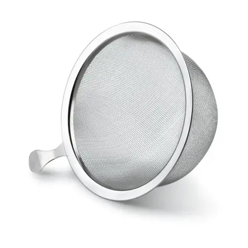 Metalowy zaparzacz do kubka filiżanki srebrny elegancki sitko 8,5cm Ekspresowa dostawa