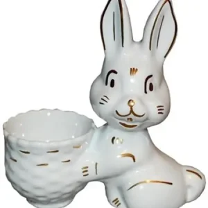 Łatwy zwrot Kieliszek do jajek porcelanowy Zając
