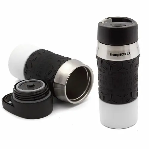 Rabat Nowoczesny kubek terminczy czarno biały Hunter 400 ml