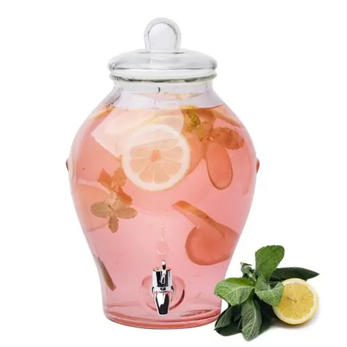 Oferta limitowana Duży słój szklany z pokrywką z kranikiem na napoje 6L