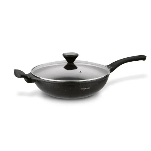Ostatnia szansa Patelnia WOK na indukcję aluminiowa z powłoką nieprzywierającą czarna 30cm