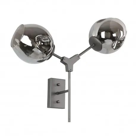 Lampa ścienna w kolorze szarym ze szklanymi kloszami w stylu loft Wysoka jakość