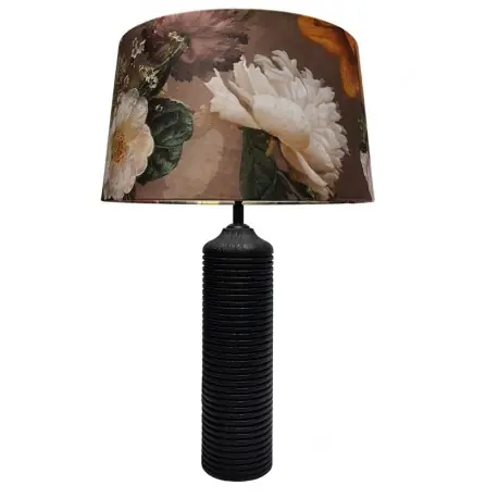 Do wyczerpania zapasów Czarna drewniana lampa stołowa Etno-podstawa h 33
