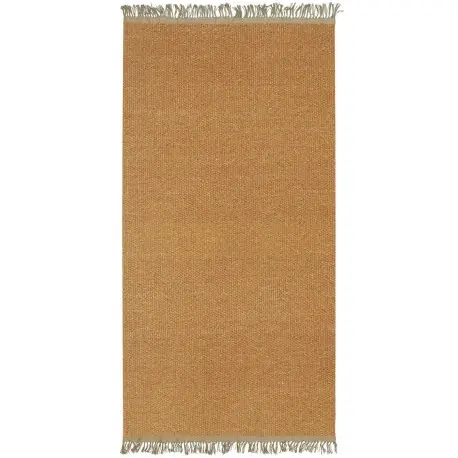 Kup online Chodnik do przedpokoju wełniano-jutowy w kolorze miodowym z frędzlami 70x140cm
