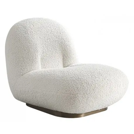 Designerski fotel teddy-biała wełna Hit cenowy