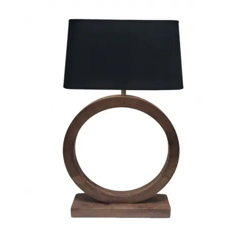 Premium Lampa nocna stołowa z drewna mango do sypialni 53cm