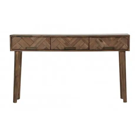 Kup teraz Drewniana konsola Boho z szufladami - jodełka 140x35x80