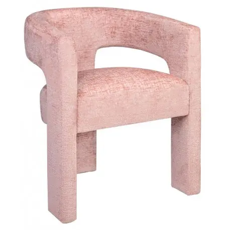 Nowoczesne krzesło tapicerowane, jasnoróżowe 58x56x75 Bold Rose Rabat