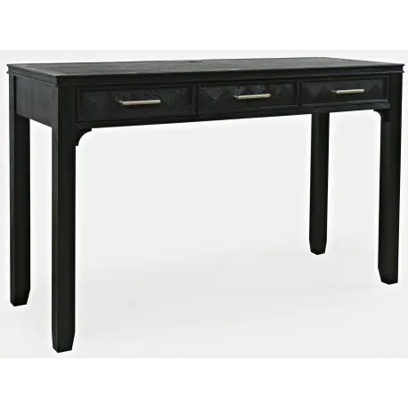Ostatnia szansa Biurko klasyczne drewniane 122x46x79 Chevron Black czarne z szufladami