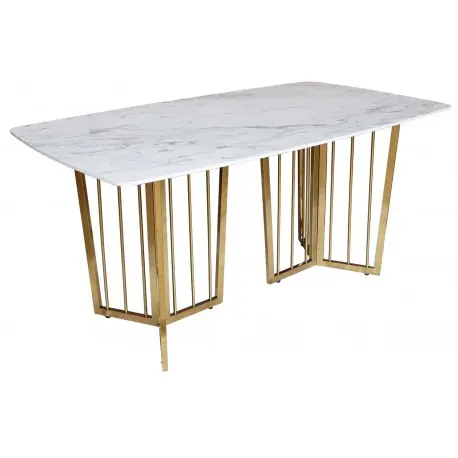 Stół glamour 160x90x75 biały ze złotymi nogami Kup teraz