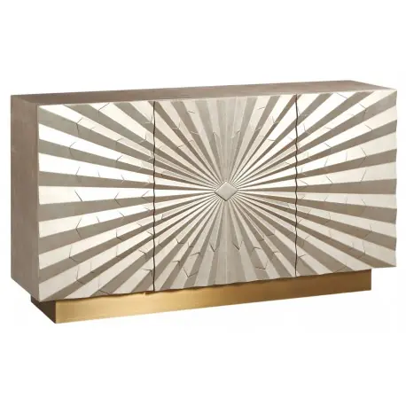 Wyprzedaż Komoda japandi 150x40x82 do salonu złoty / srebrny