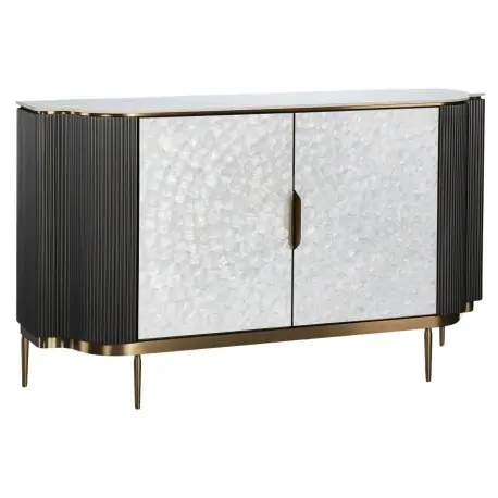Nowy Komoda do salonu 150x88 glamour z lamelami z marmurowym blatem