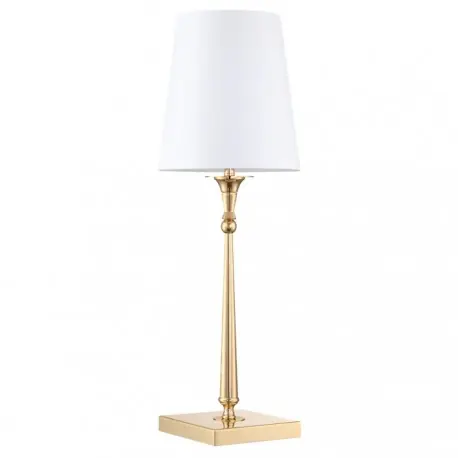 Darmowy zwrot Lampa nocna stojąca 58x22 Astine Gold Glam złota, wysoka, z białym abażurem
