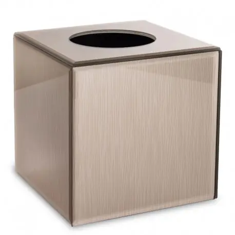 Oferta czasowa Pudełko na husteczki glamour Champagne Elegance 15x15x15cm szklane, beżowe
